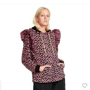 Sandy Liang x Target Ditsy Floral Puff Shoulder Hooded Sweatshirt 3X EUC